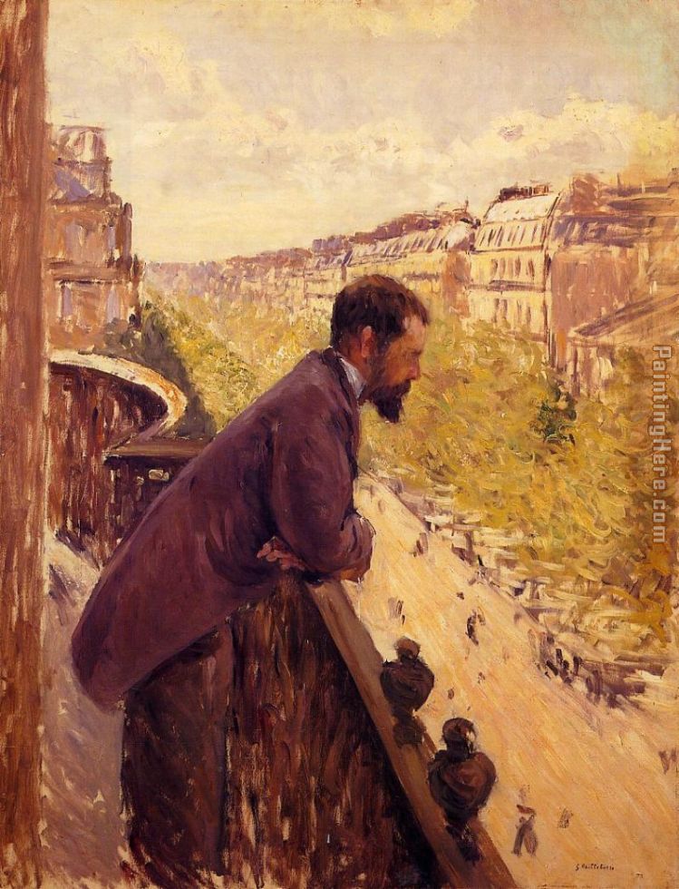 The Man on the Balcony painting - Gustave Caillebotte The Man on the Balcony art painting